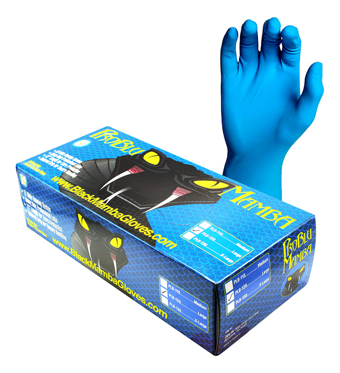 Black Mamba Industrial Strength Nitrile Gloves Medium Box of 100